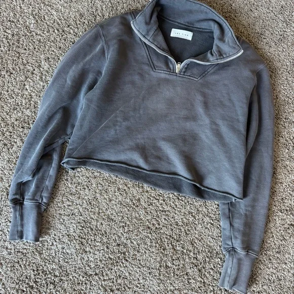 Les Tien Haley Crop Half Zip Pullover Small - Picture 3 of 11